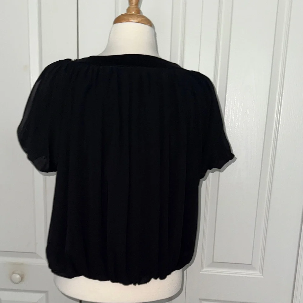 Ann Taylor LOFT Black Open Front Sequined Cardigan – Size Large - Picture 6 of 7